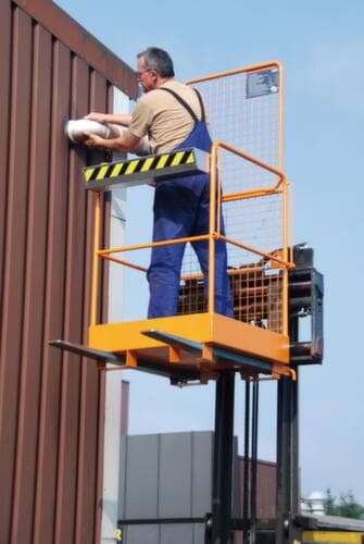 Bauer Werkbordes SIKO-M, uitvoering DE, RAL2000 geeloranje, inrijmogelijkheid Van de smalle zijde