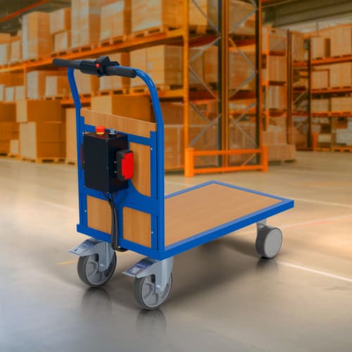 BS-ROLLEN Elektrische kopwandwagen BS-eTec, draagvermogen 500 kg, laadvlak lengte x breedte 1000 x 600 mm