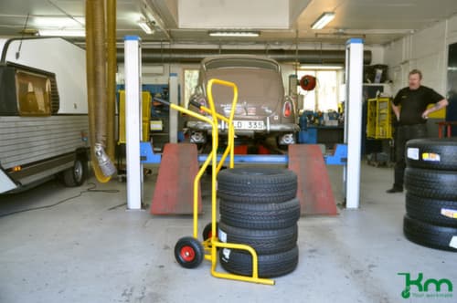 Kongamek Bandensteekwagen, geel, lucht-banden