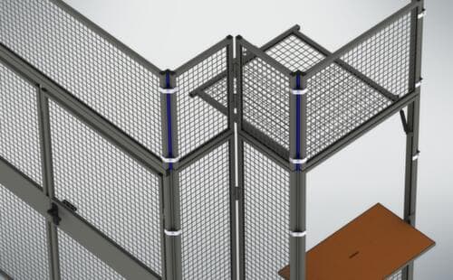Hoekpaalaanbouwelement voor scheidingswandsysteem, hoogte 750 mm