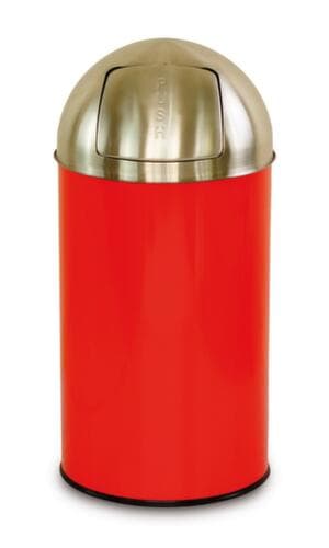 UDOBÄR RVS afvalbak, 50 l, rood