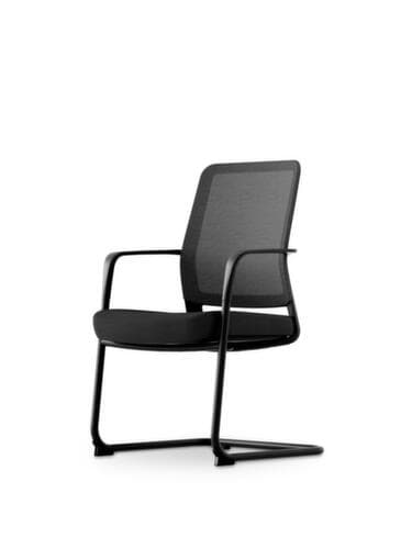 UDOBÄR Sledestoel met netrug, zitting stof (100% polyester), zwart