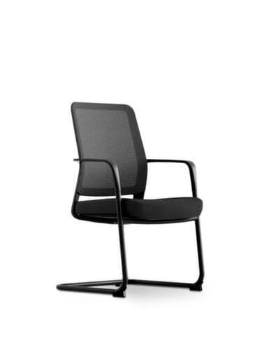 UDOBÄR Sledestoel met netrug, zitting stof (100% polyester), zwart
