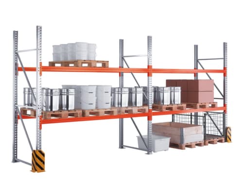 META Palletstelling MULTIPAL voor 72 pallets, 16795 mm breed, 4 opslagniveaus