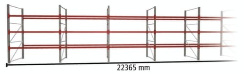 META Palletstelling MULTIPAL voor 96 pallets, 22365 mm breed, 4 opslagniveaus