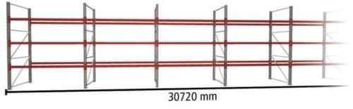 META Palletstelling MULTIPAL voor 132 pallets, 30720 mm breed, 4 opslagniveaus