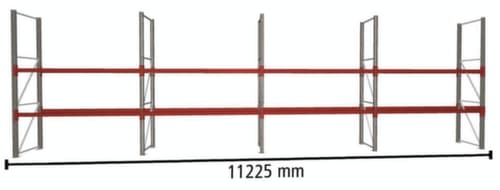 META Palletstelling MULTIPAL voor 24 pallets, 11225 mm breed, 3 opslagniveaus