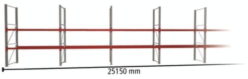 META Palletstelling MULTIPAL voor 54 pallets, 25150 mm breed, 3 opslagniveaus