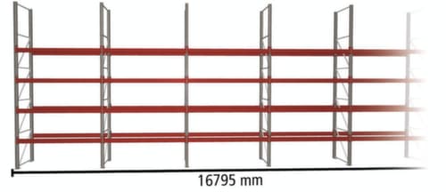 META Palletstelling MULTIPAL voor 90 pallets, 16795 mm breed, 5 opslagniveaus
