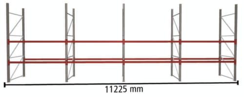 META Palletstelling MULTIPAL voor 36 pallets, 11225 mm breed, 3 opslagniveaus