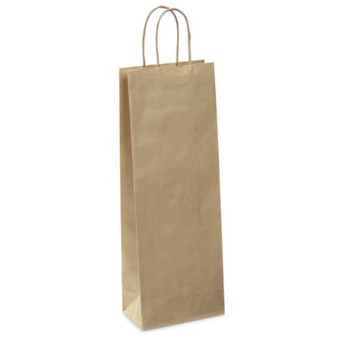 Flesdraagtas in zwart kraftpapier 14 x 39 x 8 cm 1 fles
