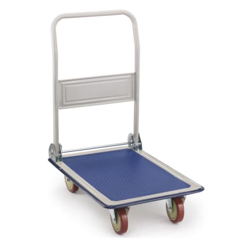 Duwbeugelwagen met in-/uitklapbare beugel