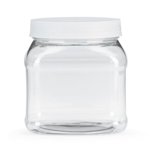 PET bokaal met schroefdeksel 50% gerecycled wit 1500 ml