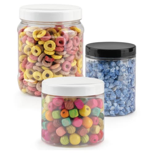 PET bokaal met schroefdeksel 50% gerecycled wit 400 ml