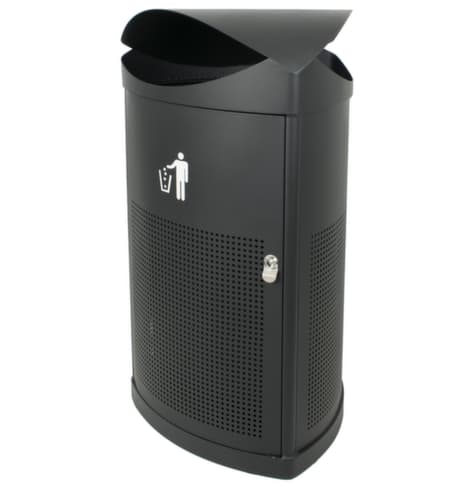 Afvalbak met overkapping, 60 l, zwart