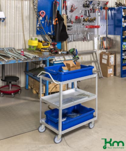 Kongamek Etagewagen Aluzink, draagvermogen 150 kg, 3 etages