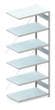 META Systeeminhaakstelling CLIP aanbouwsectie, hoogte x breedte x diepte 2500 x 1006 x 636 mm, 6 legborden