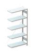 META Systeeminhaakstelling CLIP aanbouwsectie, hoogte x breedte x diepte 2000 x 1006 x 436 mm, 5 legborden