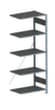 META Systeeminhaakstelling CLIP aanbouwsectie, hoogte x breedte x diepte 2000 x 756 x 536 mm, 5 legborden