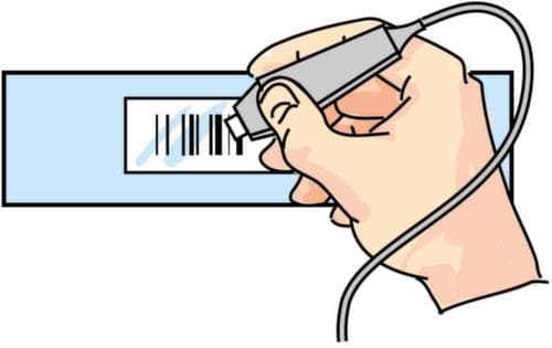 Met een scanner leesbare etikettenhouder