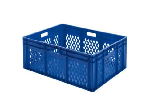 Euronorm-stapelbak geperforeerde wanden, blauw, inhoud 127 l