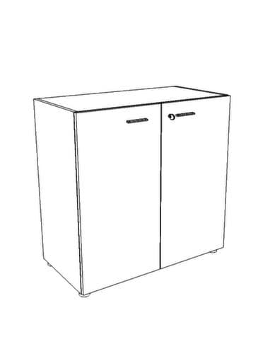 Quadrifoglio Kast met openslaande deuren T45 met dubbele openslaande deur, 2 ordnerhoogten, wit/wit
