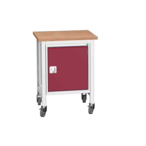 bott Mobiele werkbank verso, 1 kast, RAL7035 lichtgrijs/RAL3004 purperrood