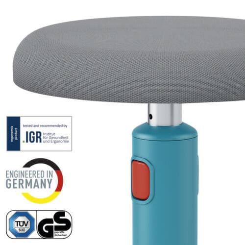 Leitz zit-sta-kruk Ergo Cosy Aktiv, zitting grijs, onderkant voet antislip