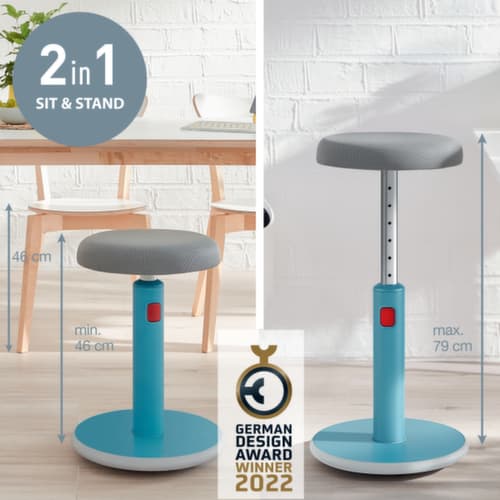 Leitz zit-sta-kruk Ergo Cosy Aktiv, zitting grijs, onderkant voet antislip