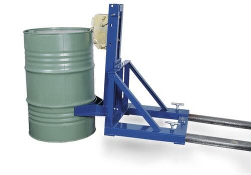 Vatengrijper voor 200 liter vaten met spanring en geribde vaten (staand)