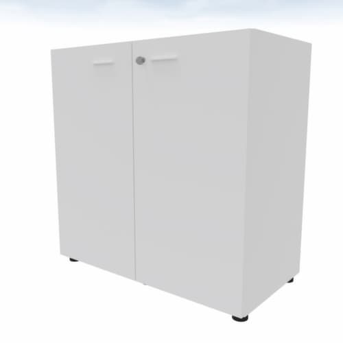Quadrifoglio Kast met openslaande deuren T45 met dubbele openslaande deur, 2 ordnerhoogten, wit/wit