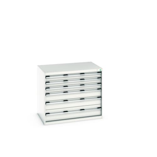 bott Ladekast cubio oppervlak 1050 x 750 mm, 6 lade(n), RAL7035 lichtgrijs/RAL7035 lichtgrijs