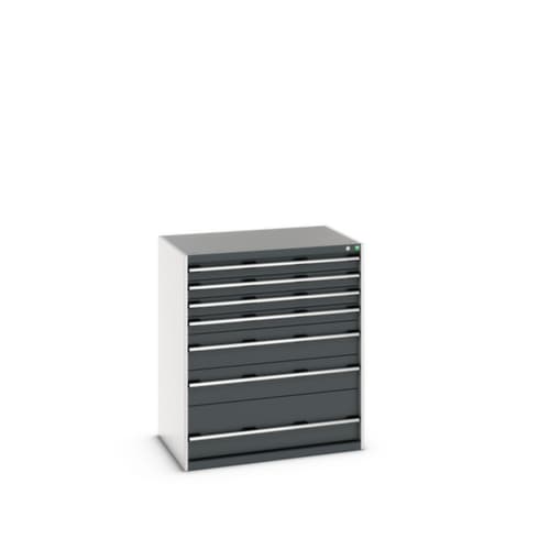 bott Ladekast cubio oppervlak 1050 x 750 mm, 7 lade(n), RAL7035 lichtgrijs/RAL7016 antracietgrijs