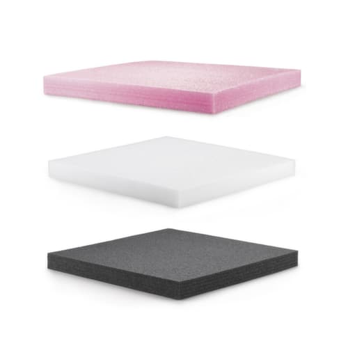 Schuimplaat van PE 30% gerecycled - gemiddelde densiteit 23 kg/m³ 60 x 60 x 5 cm