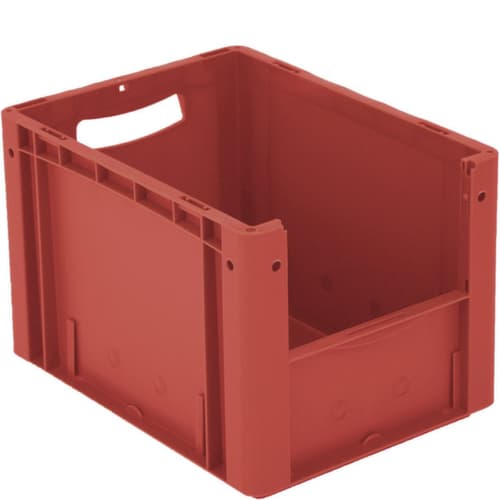BITO Euronorm zichtbare opslagcontainer met toegangsopening, rood, HxLxB 270x400x300 mm